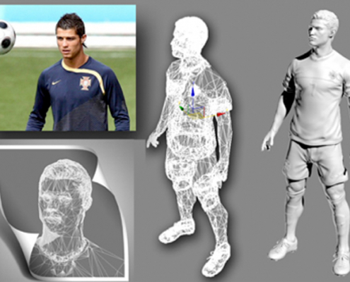 lebensgroße xxl große individuelle figuren werbung Event Messe Ausstellung, Superstar Ronaldo Scanndaten 3D-Culture